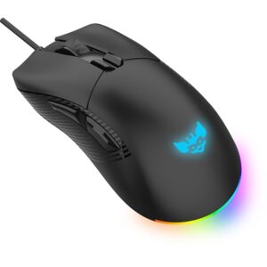Gaming miška BYTEZONE Ghost žična / RGB (16,8M barv) / max DPI 19K / optična / paracord kabel (črna)