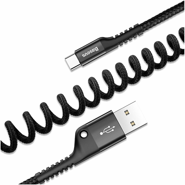 Kabel BASEUS Fish Eye USB Type-C / 2A, 1m (črn)