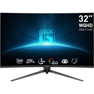 Zaslon MSI G32CQ5P / 31.5" / WQHD / 170Hz / 1ms (MPRT) / ukrivljen / črn - nastavljiv po višini