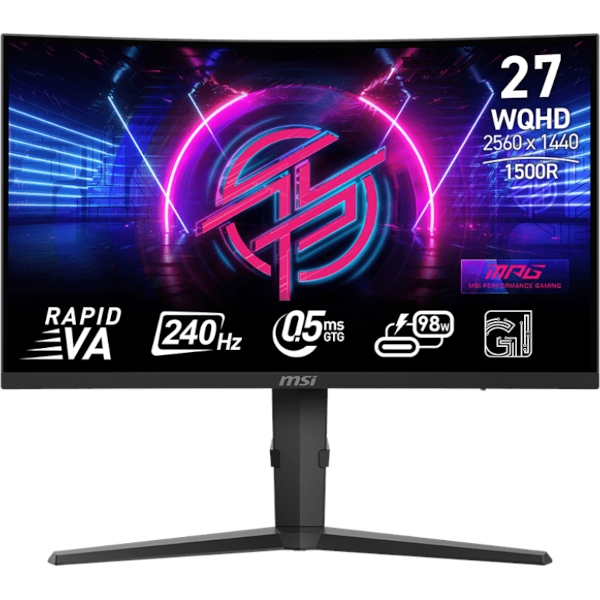 Zaslon MSI MPG 275CQRXF / 27" / WQHD / 240Hz / 0.5ms (GtG) / ukrivljen / črn - nastavljiv po višini - PD 98W