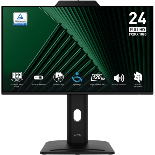 Zaslon MSI PRO MP242PMG / 23.8" / FHD / IPS / 120Hz / 1ms (MPRT) / Webcam / črn - nastavljiv po višini